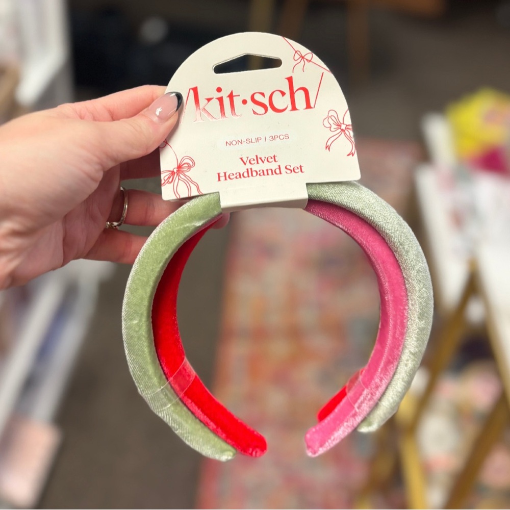 NET 3 Piece Holiday Velvet Headband Set